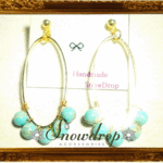 ☆Luxury☆【天然石】ターコイズ（トルコ石）フープピアス　イヤリング