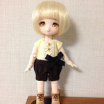 オビツ11サイズ　シンプルロンパース/プリン