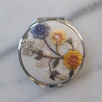 刺繍リボン　コンパクトミラー(丸)