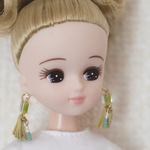 【販売4/7迄】ドール用✧フリンジピアス(green)