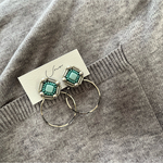 mint ×silver pearl×wave ring ピアス・イヤリング