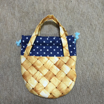 籠バックプリントの巾着（小）