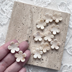 【4個】ミルクティーマーブル　フラワーカボション　