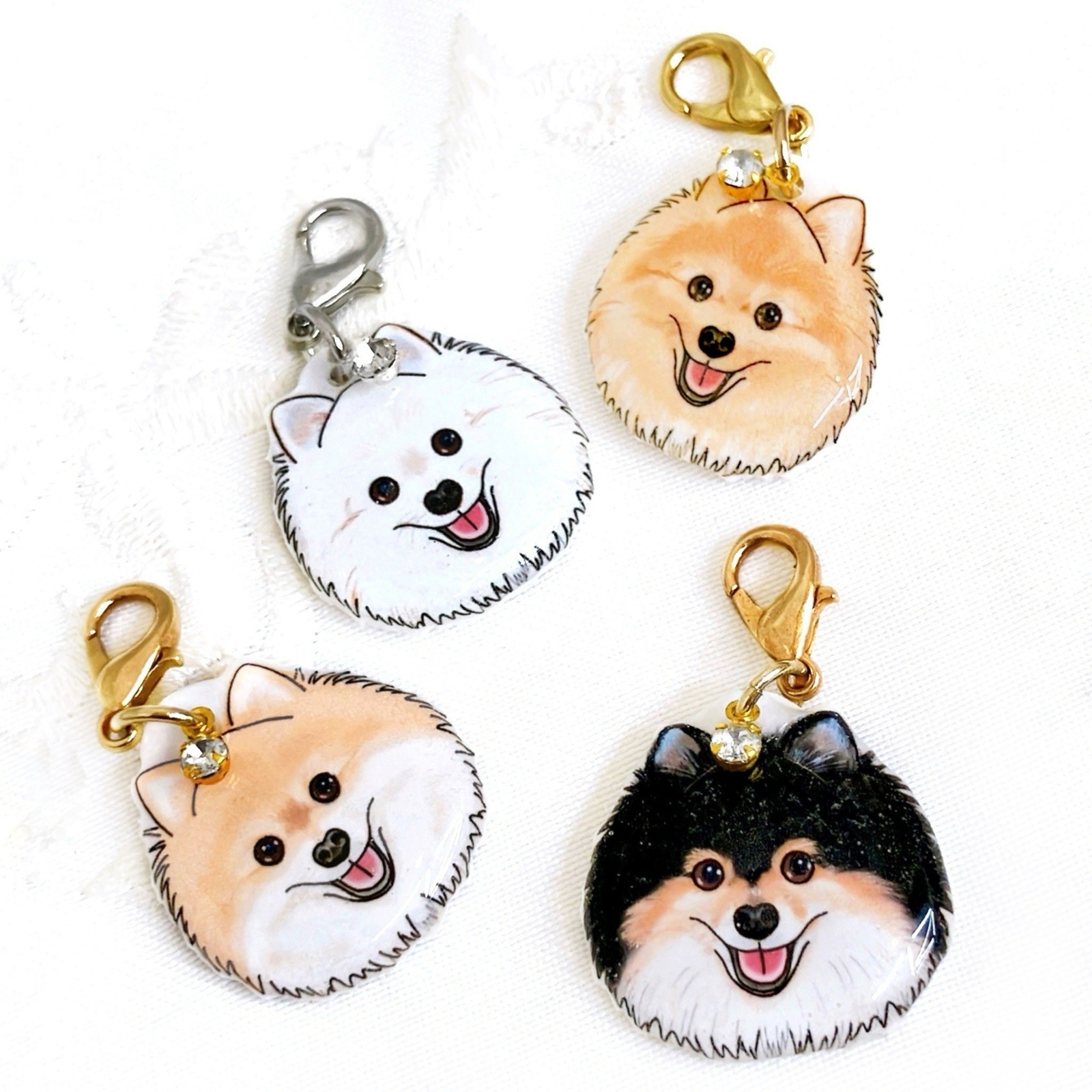 首かしげ文鳥 ストラップ チャーム 白文鳥 桜文鳥 シナモン文鳥