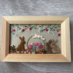 イースター刺繍　ミニ額縁置き型タイプ