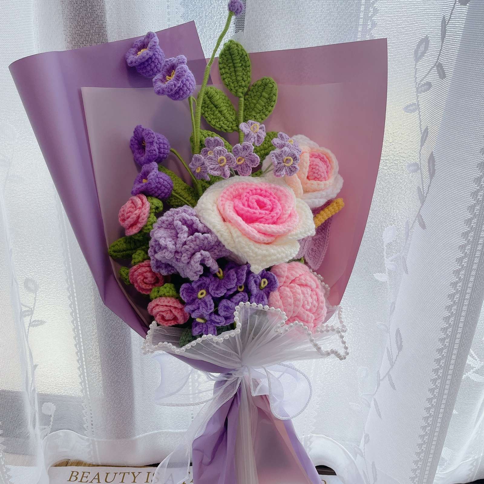 春 かぎ編みブランケット マルチカバー 花モチーフ ひざ掛け