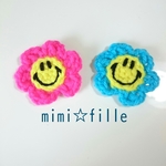 2個500円 にこちゃんフラワーヘアクリップ☺❁*.