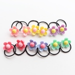 送料無料♡6色から選べるビビットフラワー🌼ミニヘアゴム2点セット(ベビー/キッズ/チェック/お花/お花ゴム／ミニヘアゴム/フラワー/ミニゴム/ツインテール)