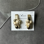  " beige  cotton perl "   ピアス　イヤリング　お呼ばれ　ボリューム　金属アレルギー　綺麗め　オケージョン