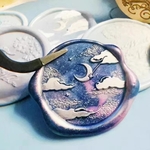 30mm 夜空 シーリングスタンプ ヘッド 月 雲