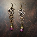 スチームパンク風ピアス／刻の雫