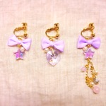 Twinkle ribbon star イヤリングセット(violet)