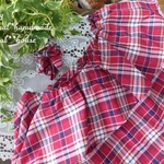 natural*(M)赤チェックフリル襟チュニック