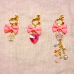 Twinkle ribbon star イヤリングセット(rose)