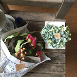 ユーカリスワッグとハートの紫陽花壁掛けセット