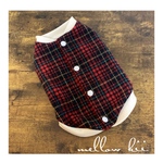 【SALE】Sサイズ　犬服　バックオープンベスト　背中開き　スコットチェック　スナップボタン