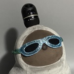 LOVOTサングラスアイマスク（S型×水色ピカ×水玉緑）