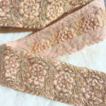 ベージュ☆インド刺繍リボン  
