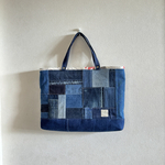 m434  tote bag Ｌ(ファスナー&デニムパッチ)