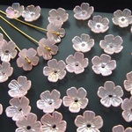 50個・10.5ｍｍ・ライトピンクAB・アクリルフラワー・240222137