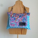 LIBERTYおしりふきポーチＢ/Poppy＆Daisy×水色ドット