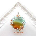 ピクチャーメノウペンダント（ワイヤージュエリー☆ワイヤーアクセサリー☆ワイヤーラッピング天然石ネックレス☆KuthumistyleⓇ☆クツミスタイル）