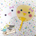 ことりうちわ(●• ө •●)オカメインコ