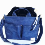 ざっくりデニム multi tote black
