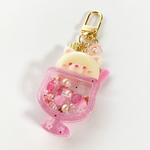 [3月22日販売]Cream soda cat shaker keychain(flower-pink)