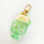 [3月22日販売]Cream soda cat shaker keychain(flower-green)