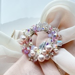 🌸newピンクパールのリースブローチ/シルバー