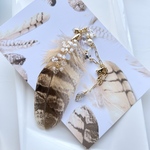 🌸🪶大きな羽根チャーム　白い小枝