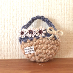 green happy様専用ページ♡麻紐ナチュラルお花ブローチ♡青（送料無料）