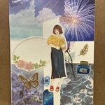 ポストカード コラージュ 夏 美人 花火 メッセージカード