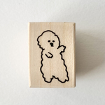 ダンシングビションフリーゼ　犬のイラストはんこ