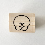 待っているビション ビションフリーゼ 犬のイラストハンコ 文房具 日記 ペン 枠 フレーム 筆記 カレンダー スタンプ