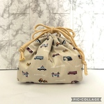 保温保冷・はたらくくるま・beige・お弁当袋(Mサイズ)