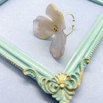 花 リング　パープル&ゴールド