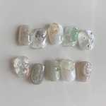 clear nail ｜ クリアネイル　ぷっくりネイル　ニュアンスネイル　淡色ネイル　ネイル　ネイルチップ