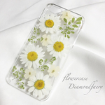ナチュラルホワイト 押し花 iPhoneケース 