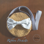 リボンのついた麦わらポシェット（Ribbon pochette）