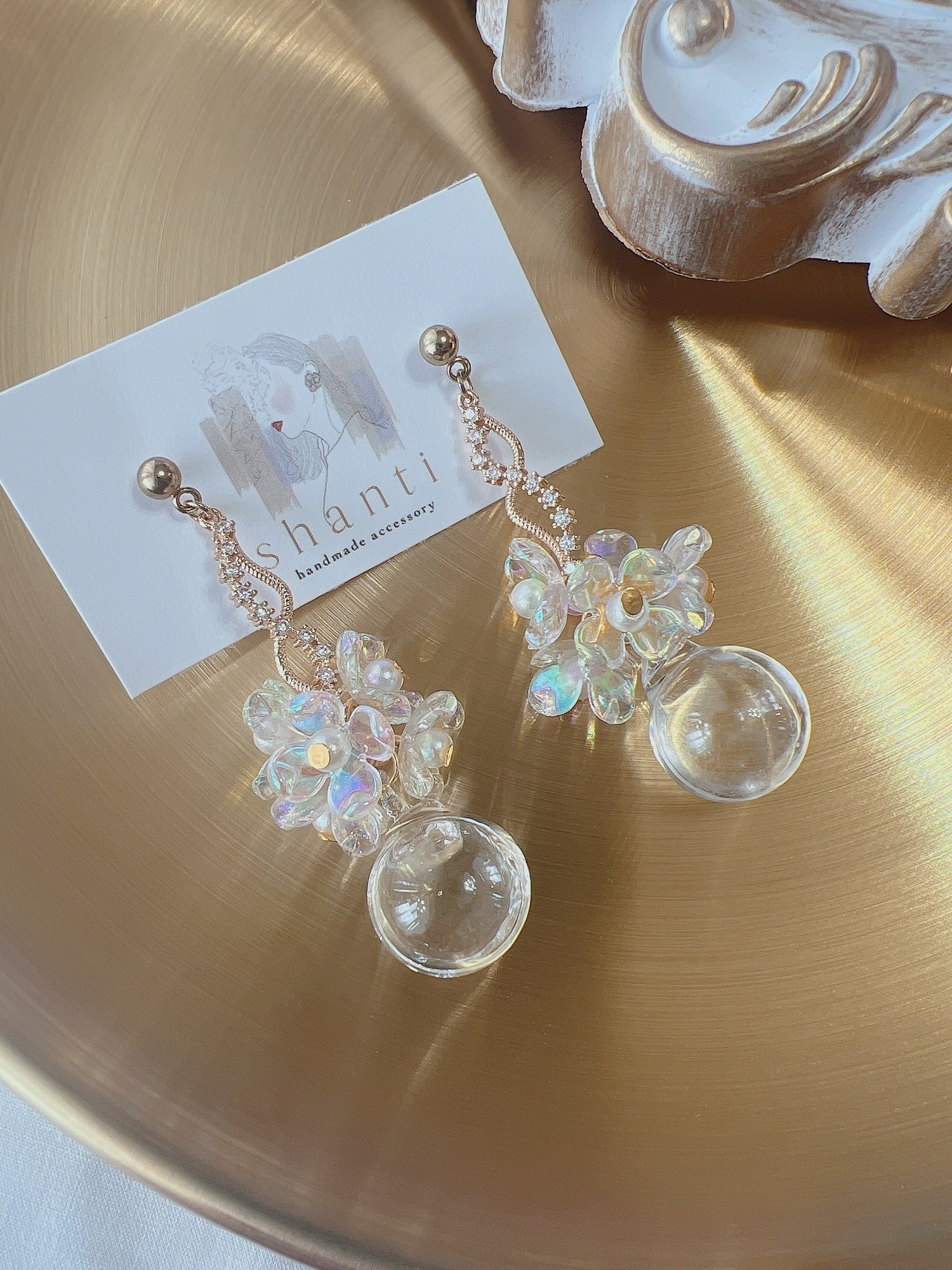 ✨✨どんぐり君　ピアリングチャーム　ピアスチャーム✨✨ 133】雫ビーズフラワーチャーム ピアス | BonBon Ange STORE