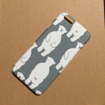 しろくまさんのこんにちは グレー iPhoneケース