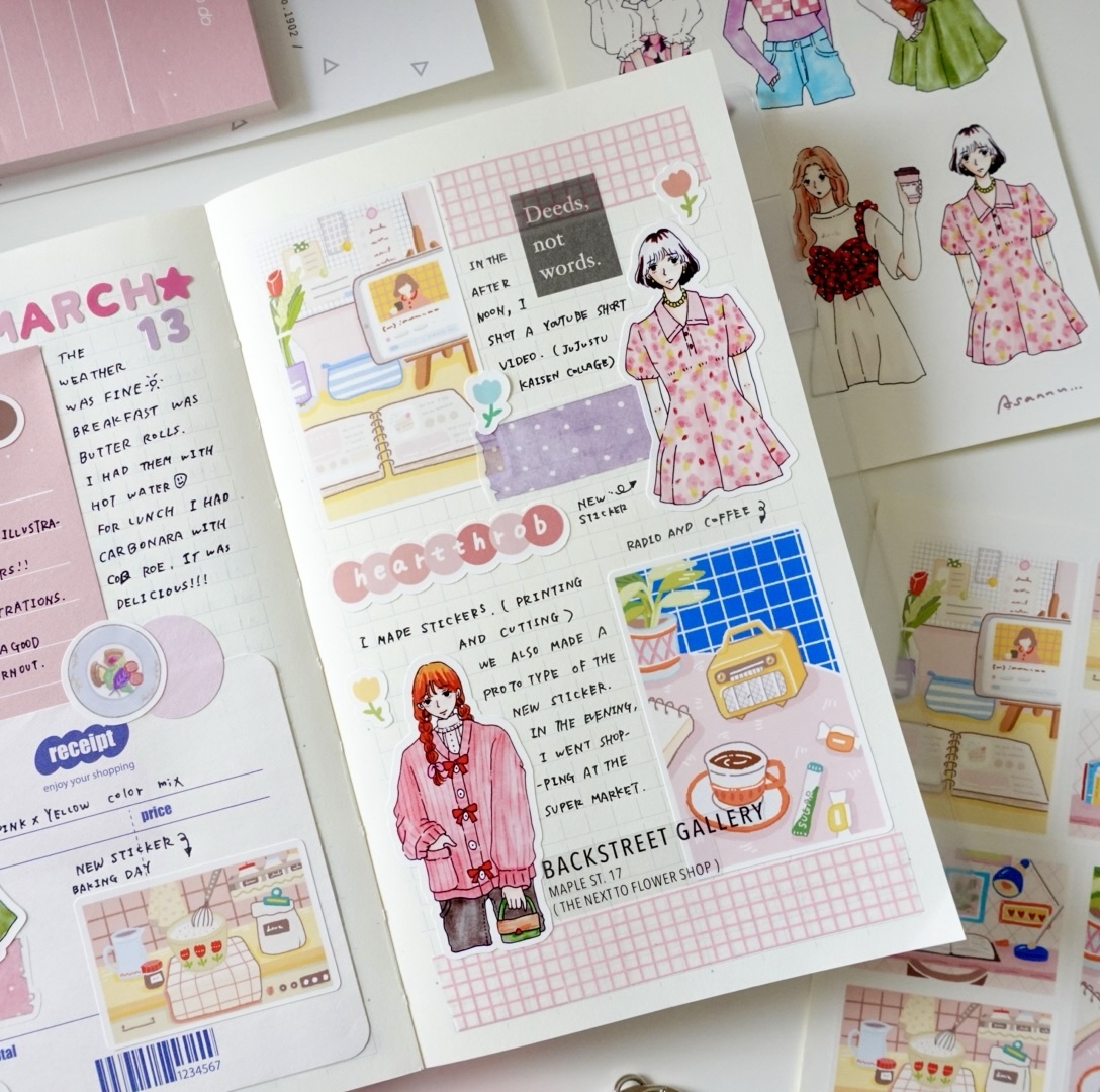 お裾分けシールセット（no.15）Sticker Set - Asannu Shop