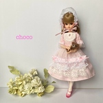 リカちゃん服　ブライス服　アンティーク風ドレス　桜色の夢🌸