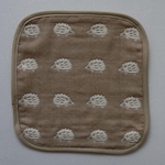 ６重ガーゼハンカチ  はりねずみ ブラウン