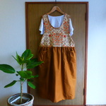SALE*ダマスクフラワーエプロンワンピース**コンビ