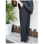 [予約販売]　ブラックヨーロッパリネンギャザーパンツ　**卒園　卒業式　入学式　ブラックフォーマル　冠婚葬祭　ブライダル