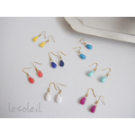 【SALE☆】しずく型の綺麗色天然石イヤリング