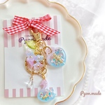 【スワン】ピンクブルーmini miniシェイカーキーホルダー